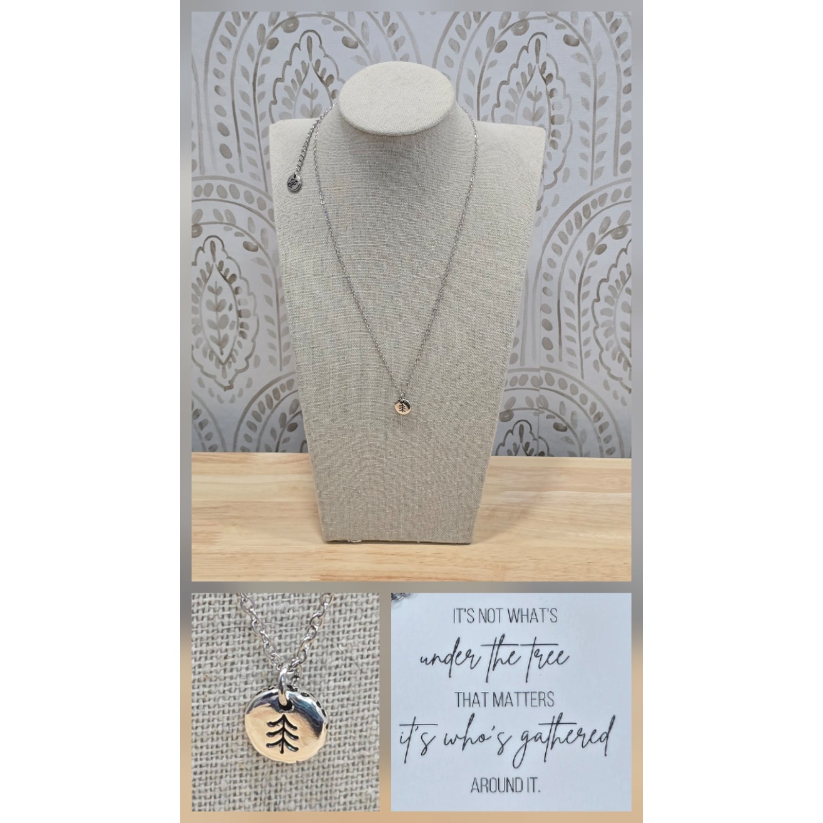 Plunder Design Jewelry Under The Christmas Tree Engraved Silver Chain Necklace 12$